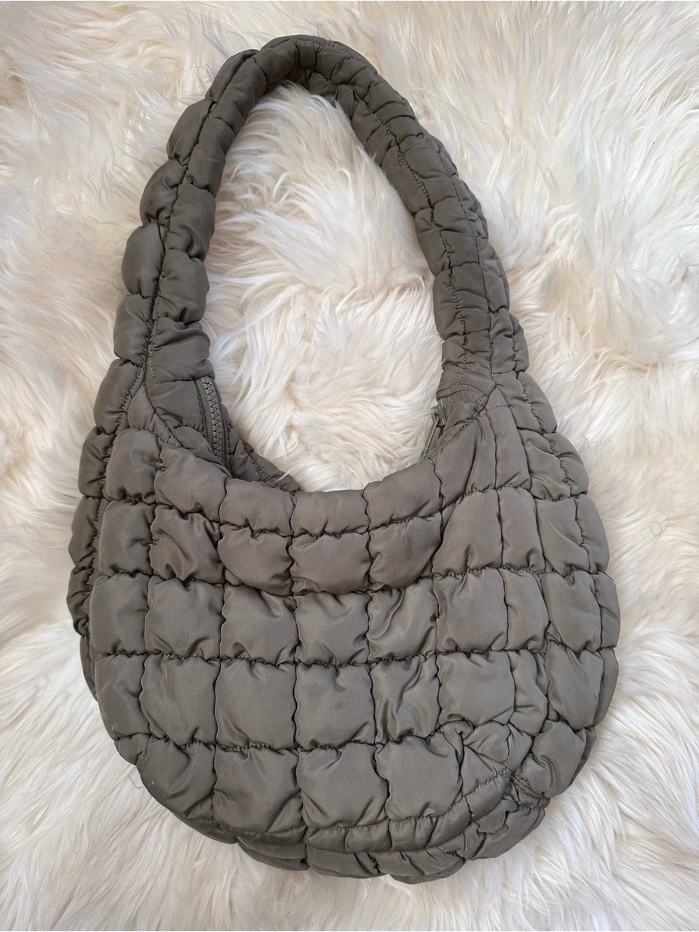 COS Quilted Shoulder Bag in Taupe Gray